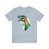 Stained Glass Velociraptor - Short Sleeve Tee Light Blue